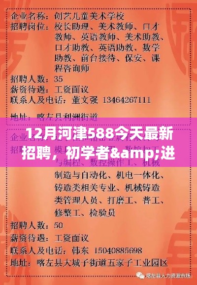 12月河津最新招聘588职位应聘全攻略，适合初学者与进阶用户