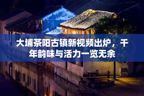 大埔茶阳古镇新视频出炉,千年韵味与活力一览无余